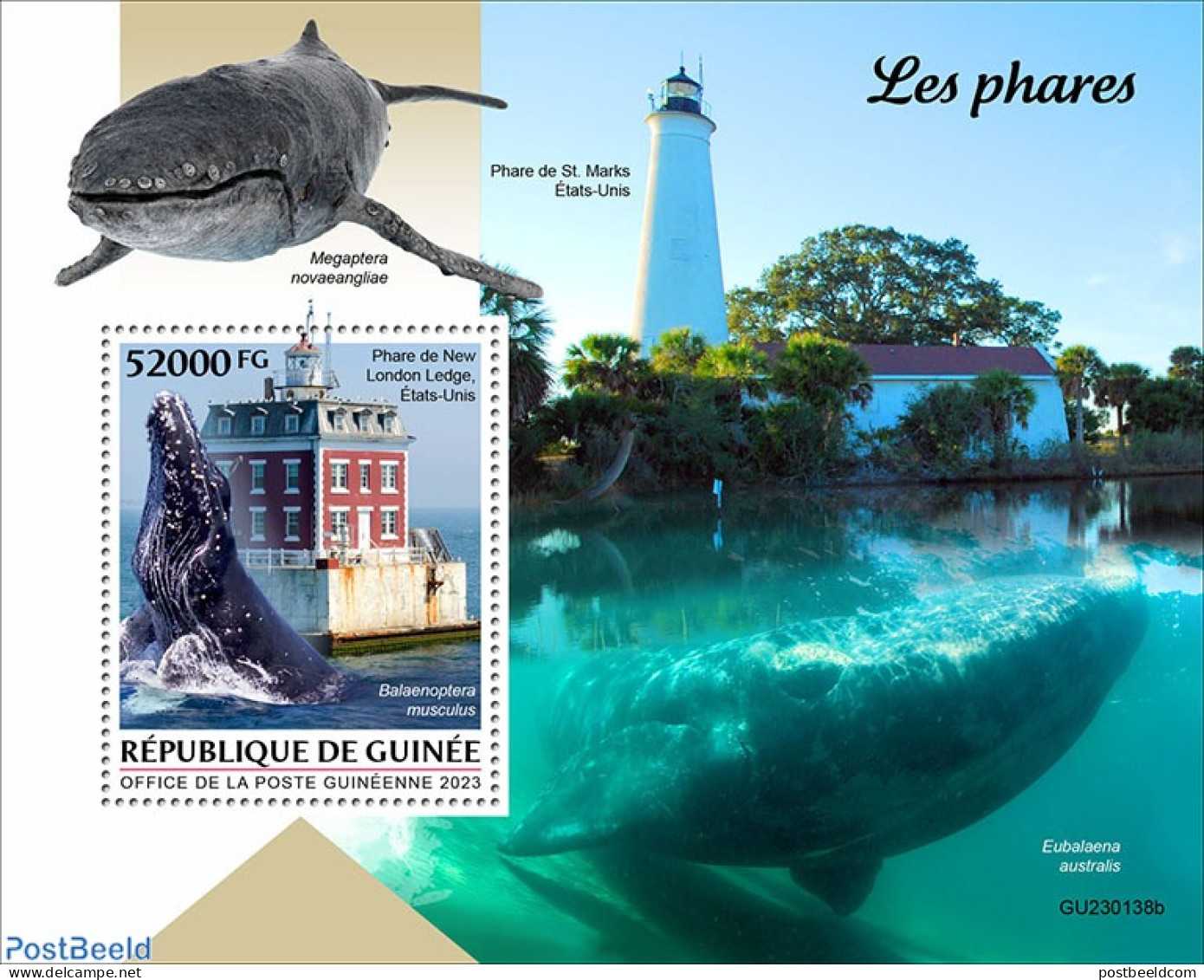 Guinea, Republic 2023 Lighthouses, Mint NH, Nature - Various - Sea Mammals - Lighthouses & Safety At Sea - Fari