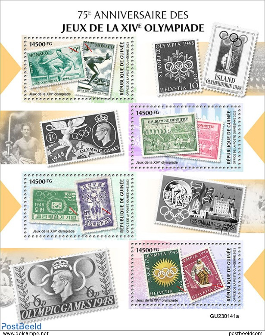 Guinea, Republic 2023 Games Of The XIV Olympiad, Mint NH, Sport - Olympic Games - Stamps On Stamps - Francobolli Su Francobolli