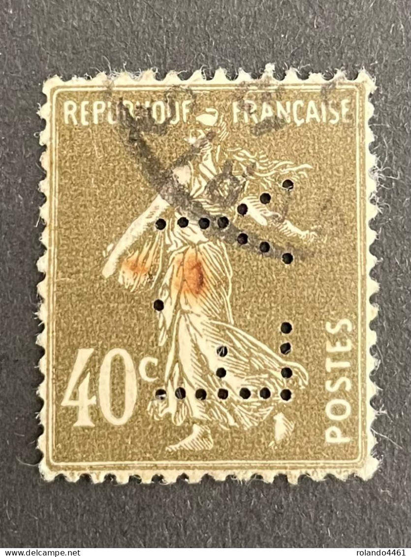 FRANCE N° 193 Semeuse F.Y 110 Indice 2 Perforé Perforés Perfins Perfin ! - Other & Unclassified