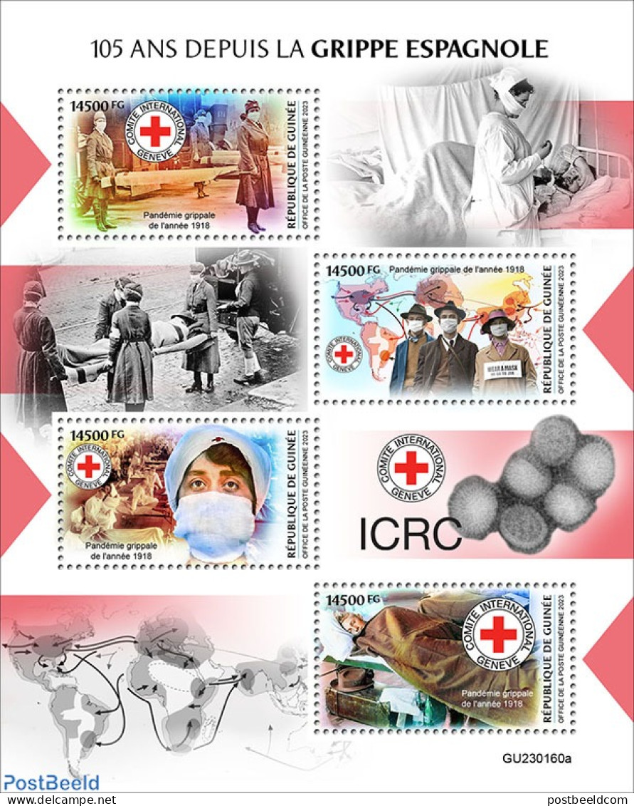 Guinea, Republic 2023 Spanish Flu, Mint NH, Health - Red Cross - Cruz Roja