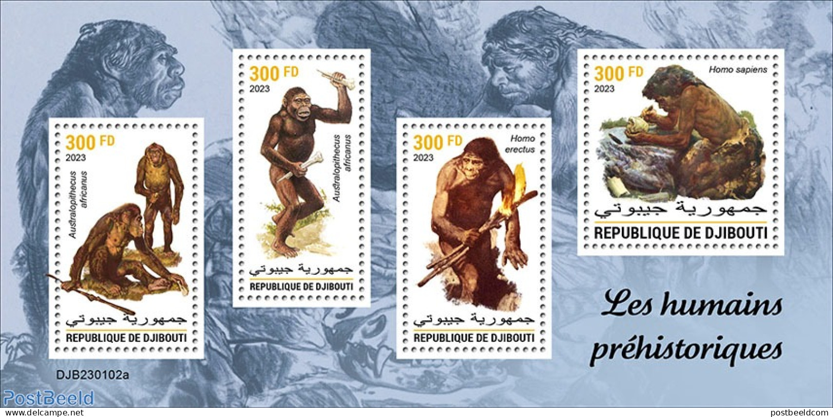 Djibouti 2023 Prehistoric Humans, Mint NH, Nature - Prehistory - Gibuti (1977-...)