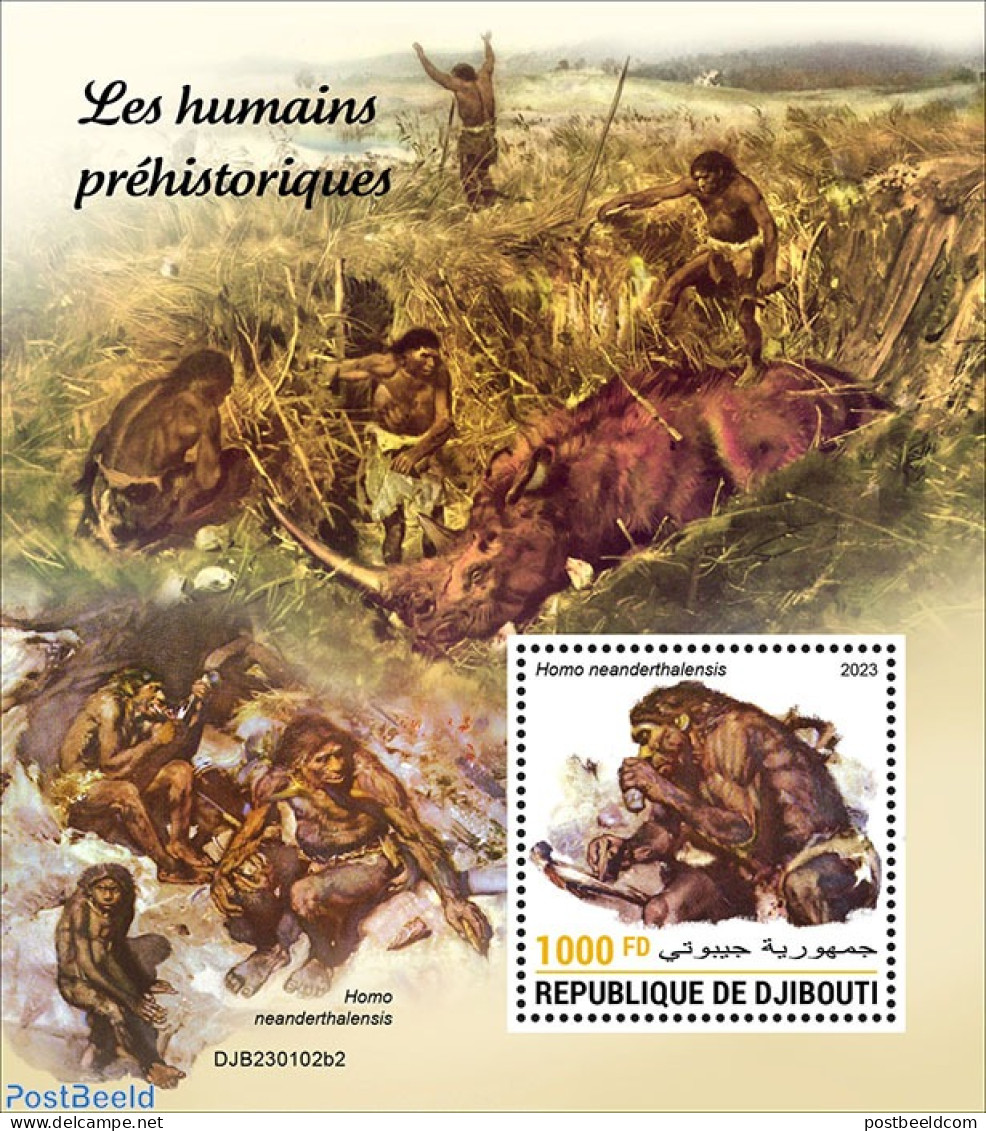 Djibouti 2023 Prehistoric Humans, Mint NH, Nature - Prehistoric Animals - Prehistory - Préhistoriques