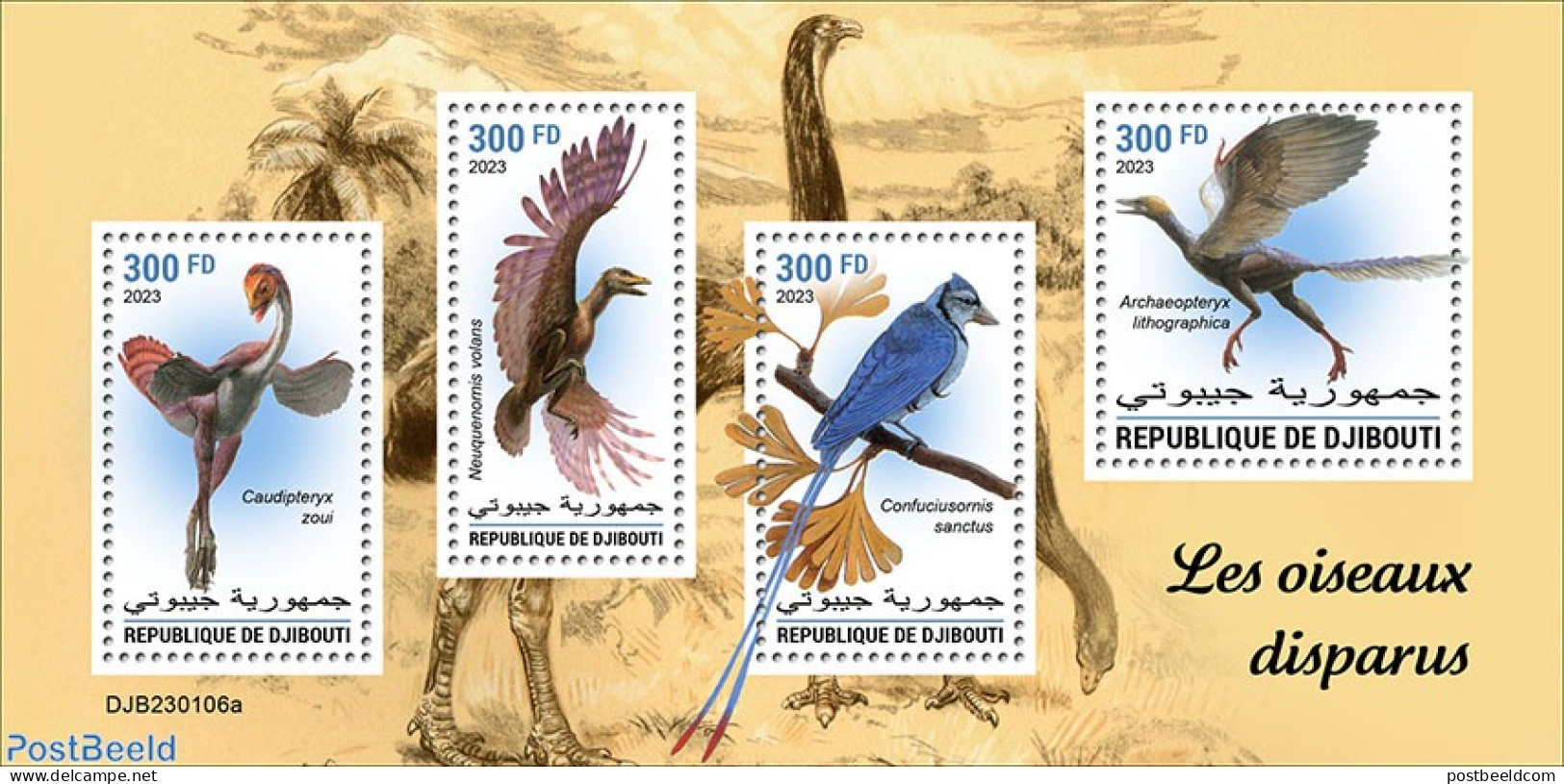 Djibouti 2023 Extinct Birds, Mint NH, Nature - Birds - Prehistoric Animals - Prehistorisch