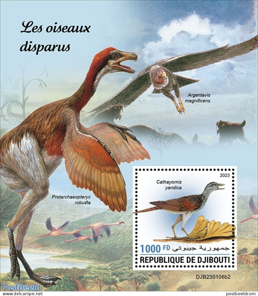 Djibouti 2023 Extinct Birds, Mint NH, Nature - Birds - Prehistoric Animals - Préhistoriques
