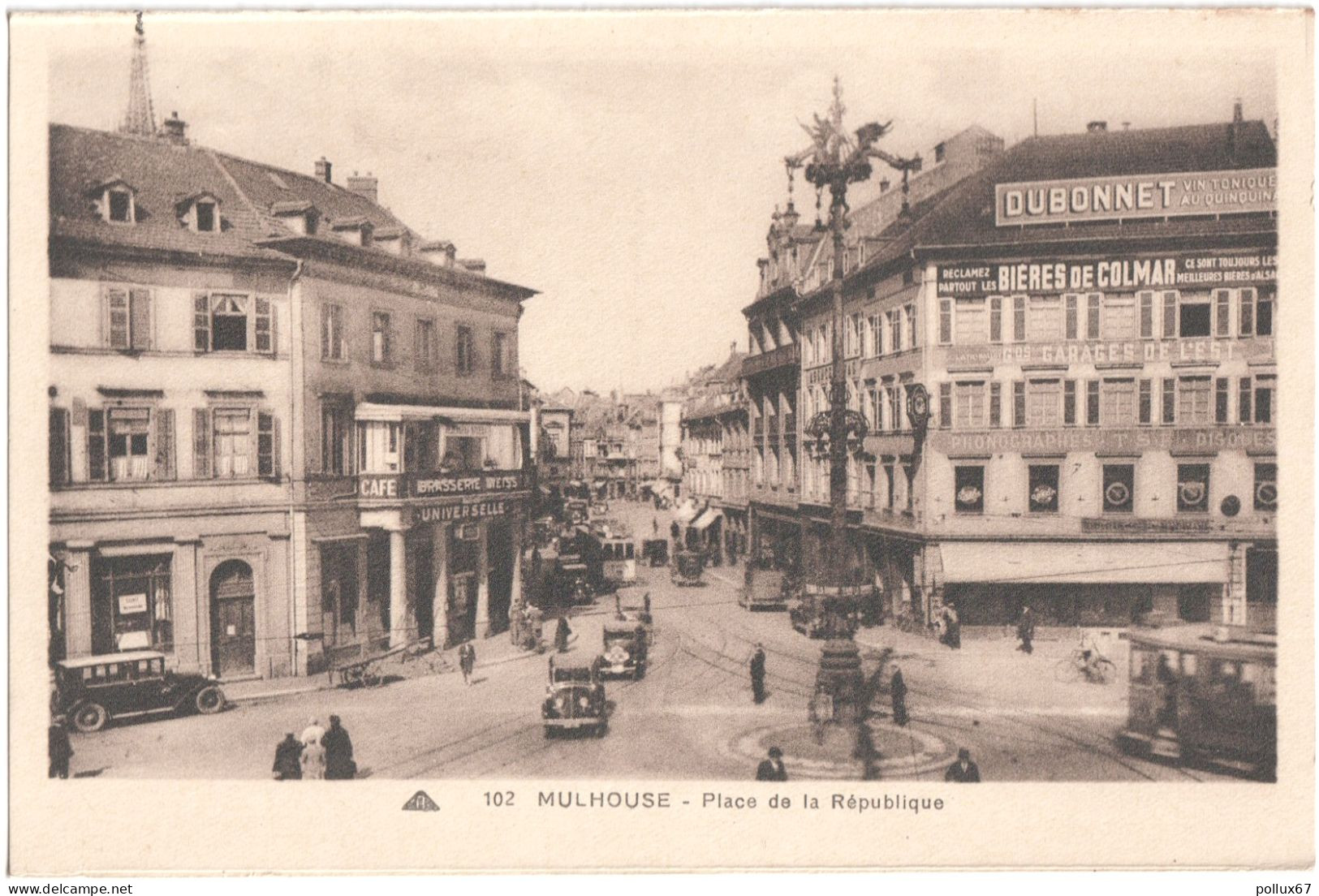 CPA DE MULHOUSE  (HAUT-RHIN)  PLACE DE LA RÉPUBLIQUE - Mulhouse