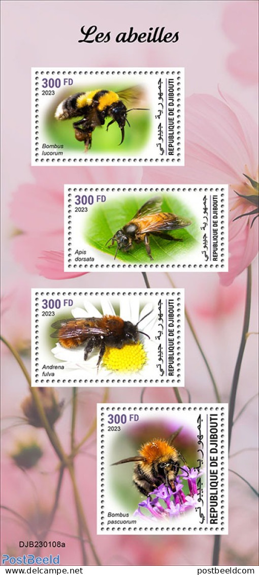 Djibouti 2023 Bees, Mint NH, Nature - Bees - Flowers & Plants - Yibuti (1977-...)