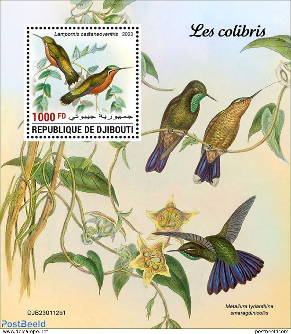 Djibouti 2023 Hummingbirds, Mint NH, Nature - Birds - Hummingbirds - Gibuti (1977-...)