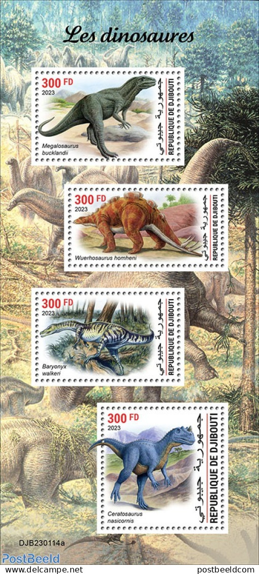 Djibouti 2023 Dinosaurs, Mint NH, Nature - Prehistoric Animals - Vor- U. Frühgeschichte