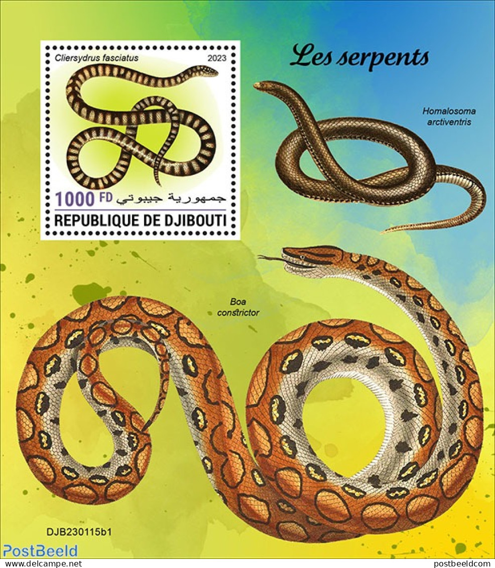 Djibouti 2023 Snakes, Mint NH, Nature - Reptiles - Snakes - Gibuti (1977-...)