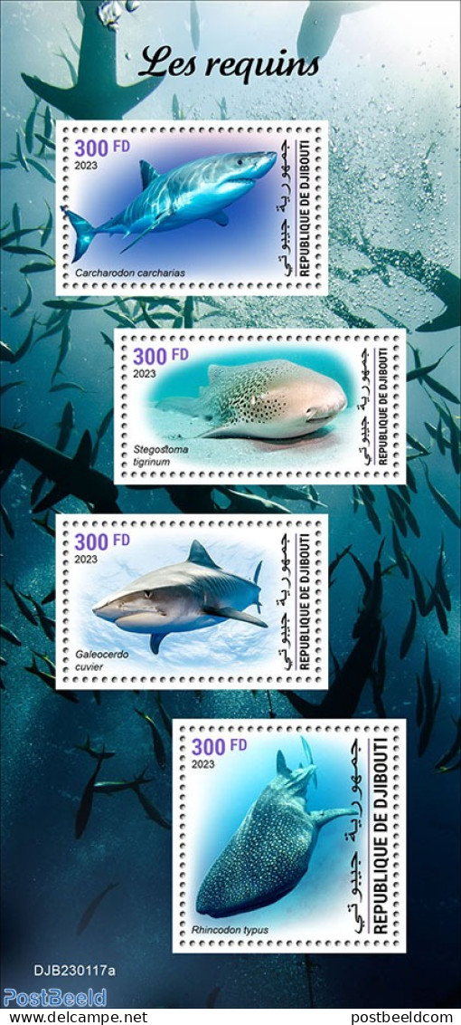 Djibouti 2023 Sharks, Mint NH, Nature - Sharks - Yibuti (1977-...)