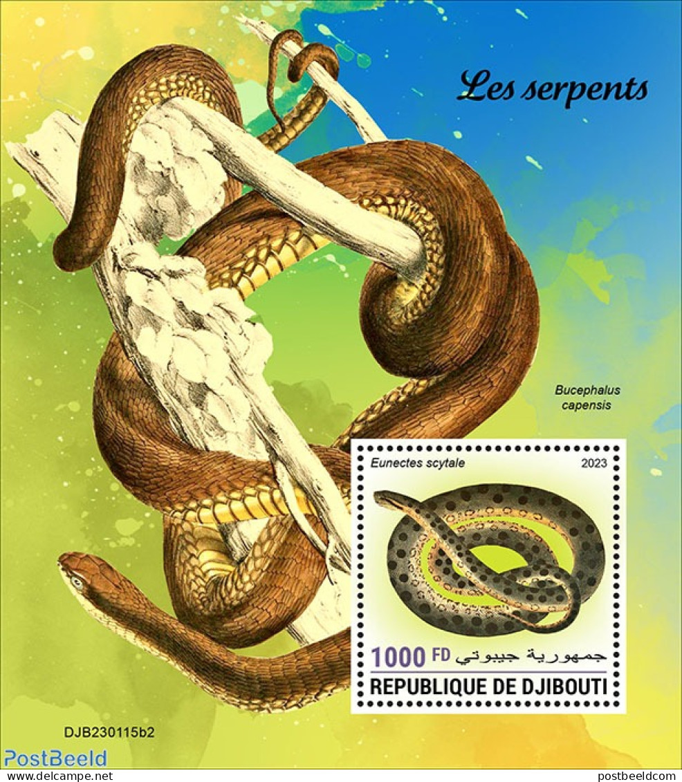 Djibouti 2023 Snakes, Mint NH, Nature - Reptiles - Snakes - Yibuti (1977-...)