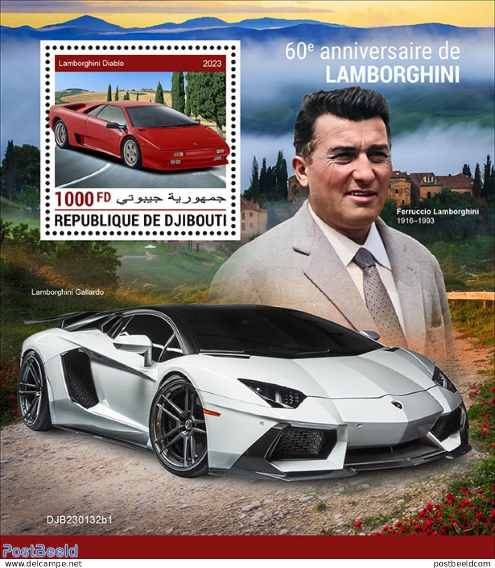 Djibouti 2023 Lamborghini, Mint NH, Transport - Automobiles - Voitures