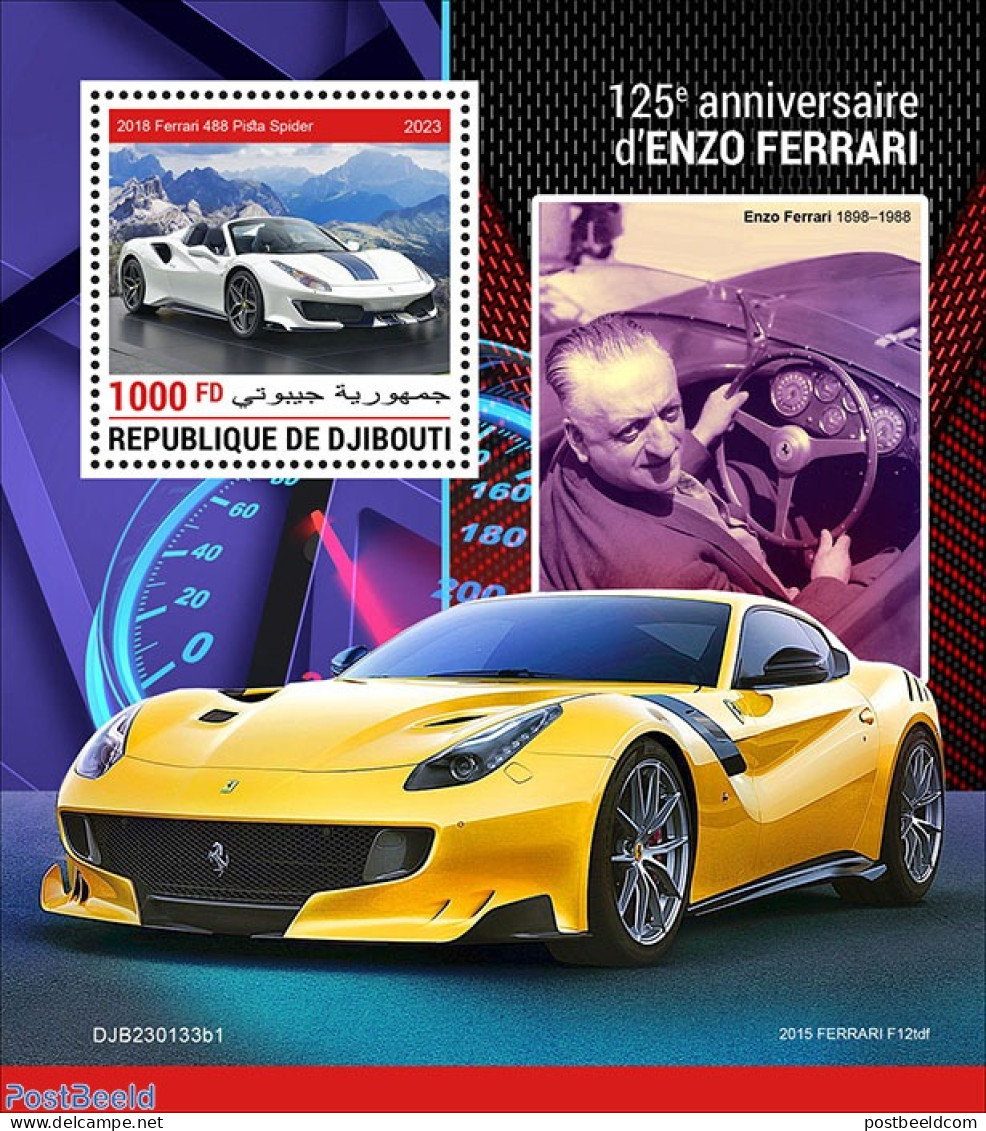 Djibouti 2023 Enzo Ferrari, Mint NH, Transport - Automobiles - Ferrari - Coches