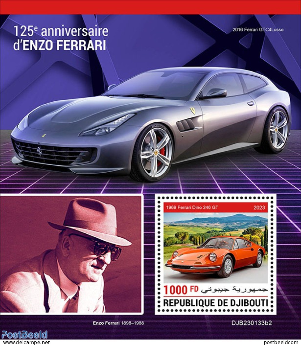 Djibouti 2023 Enzo Ferrari, Mint NH, Transport - Automobiles - Ferrari - Cars
