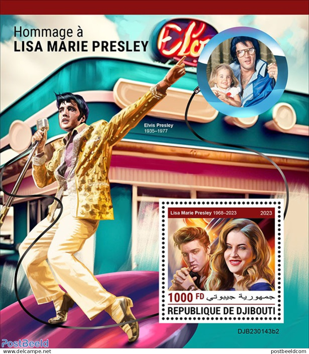 Djibouti 2023 Tribute To Lisa Marie Presley, Mint NH, Performance Art - Elvis Presley - Popular Music - Elvis Presley