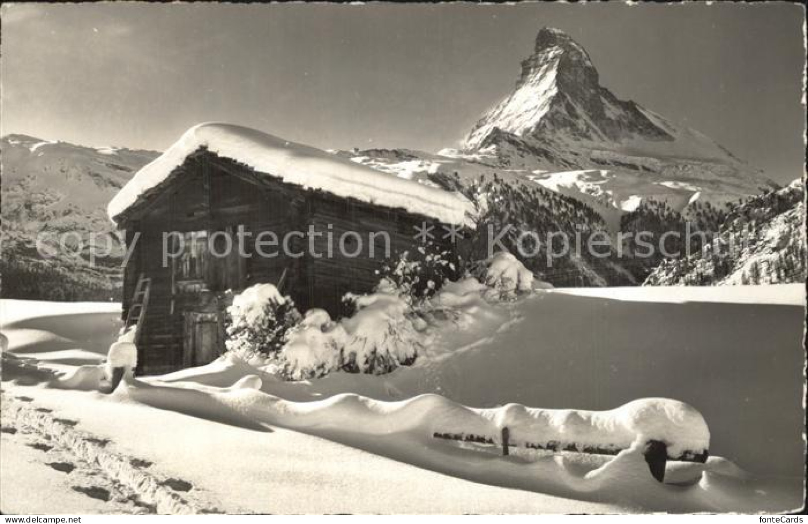 12586500 Zermatt VS Berghuette Winterpanorama Matterhorn Walliser Alpen Zermatt - Sonstige & Ohne Zuordnung