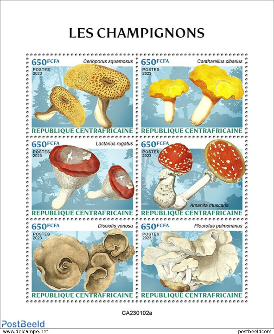 Central Africa 2023 Mushrooms, Mint NH, Nature - Mushrooms - Pilze