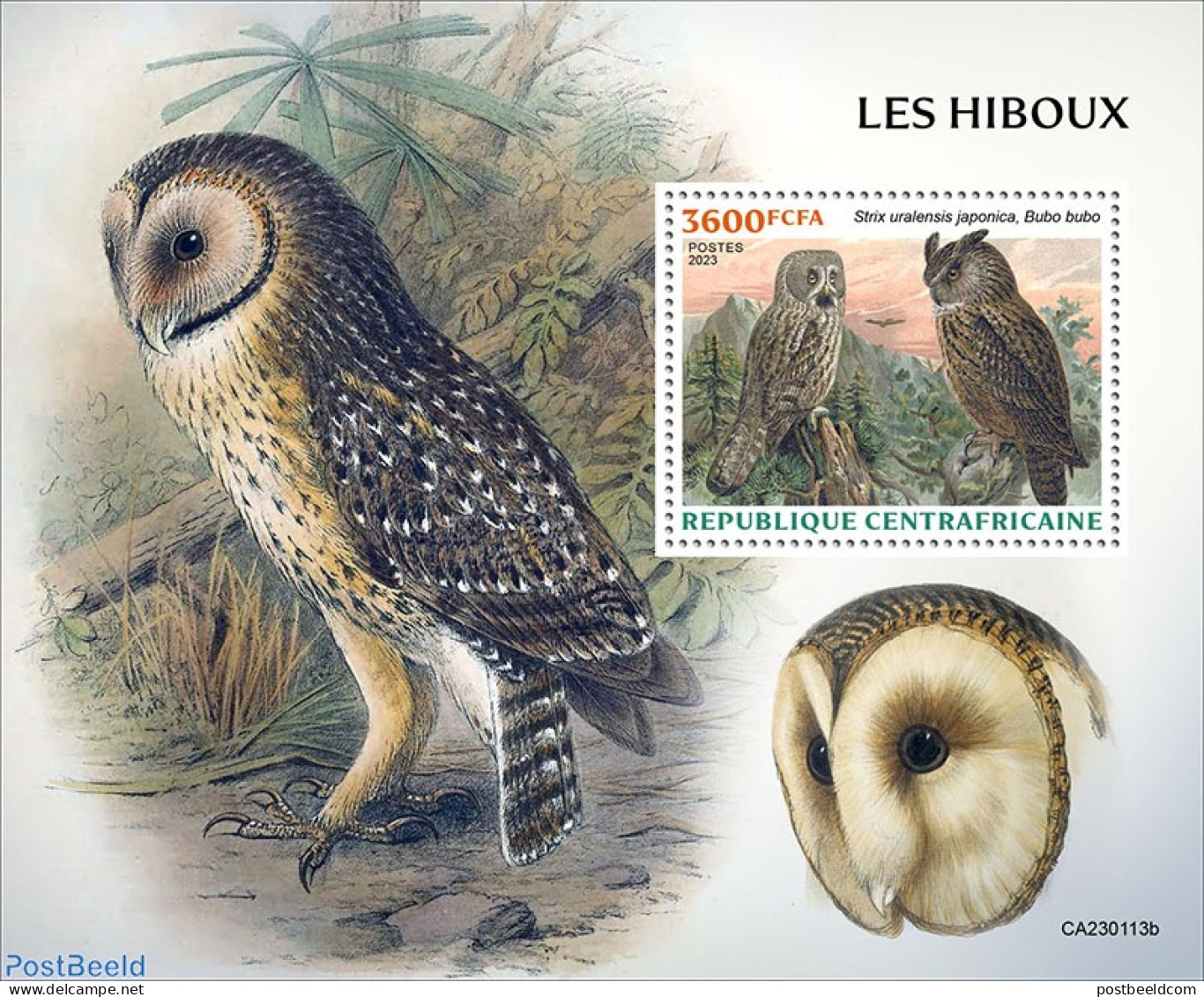Central Africa 2023 Owls, Mint NH, Nature - Birds Of Prey - Owls - Repubblica Centroafricana