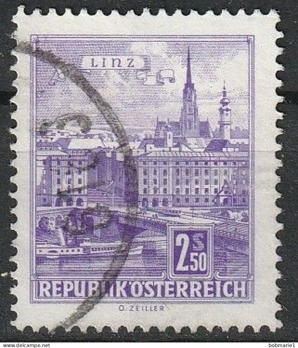 Timbre Autriche Oblitéré "Pont Du Danube À Linz" 1962 N°957 - Used Stamps