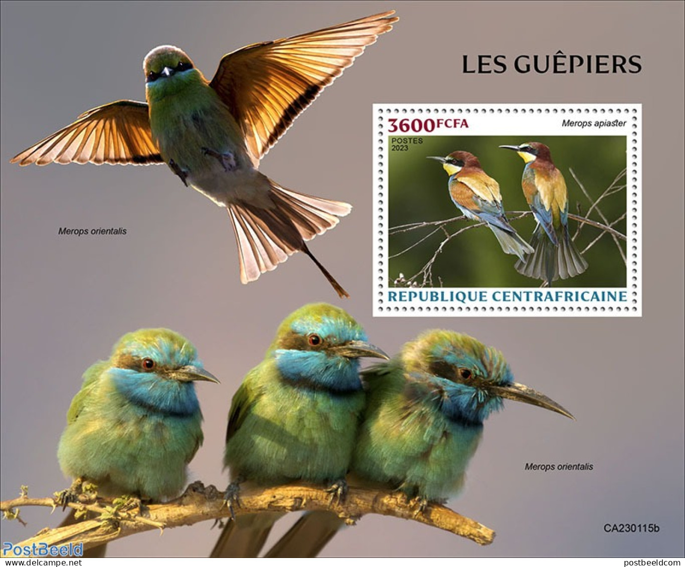 Central Africa 2023 Bee-eaters, Mint NH, Nature - Birds - República Centroafricana
