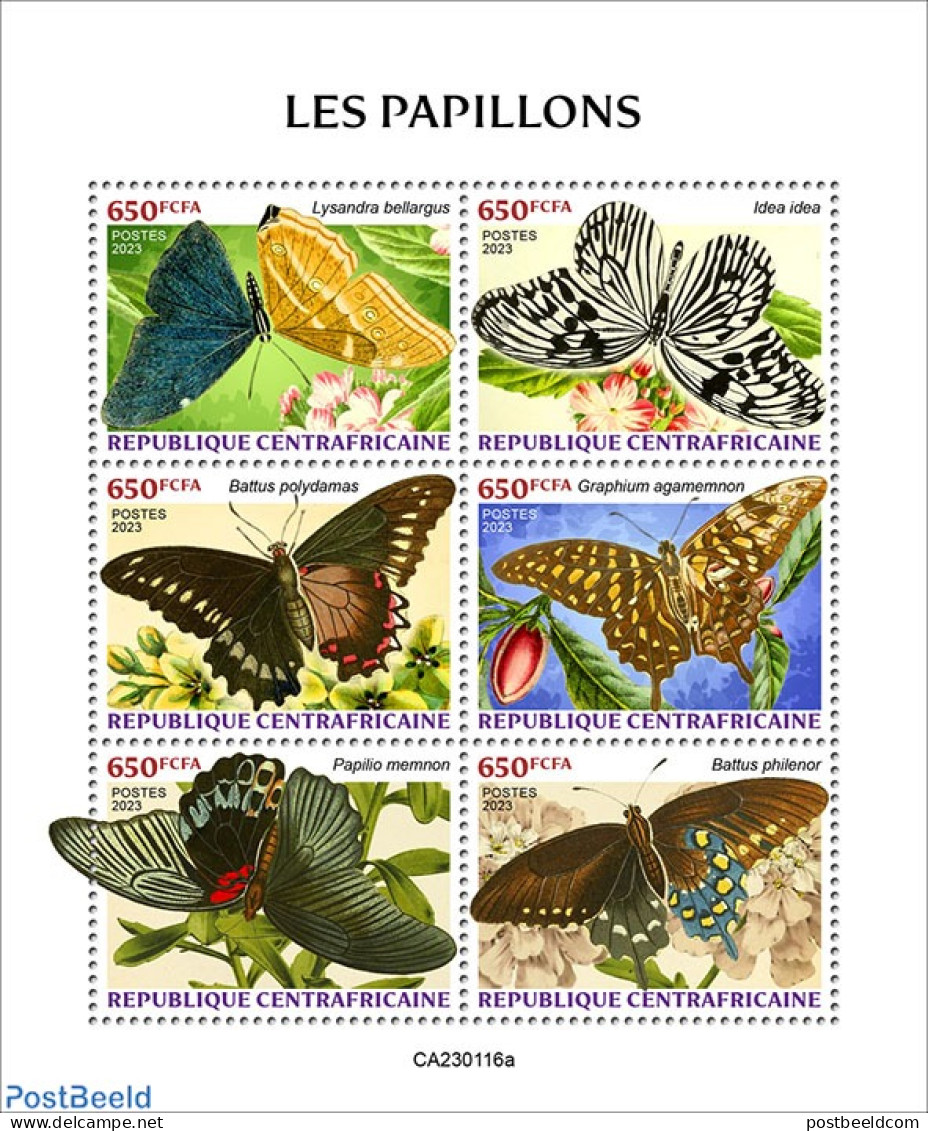 Central Africa 2023 Butterflies, Mint NH, Nature - Butterflies - Zentralafrik. Republik