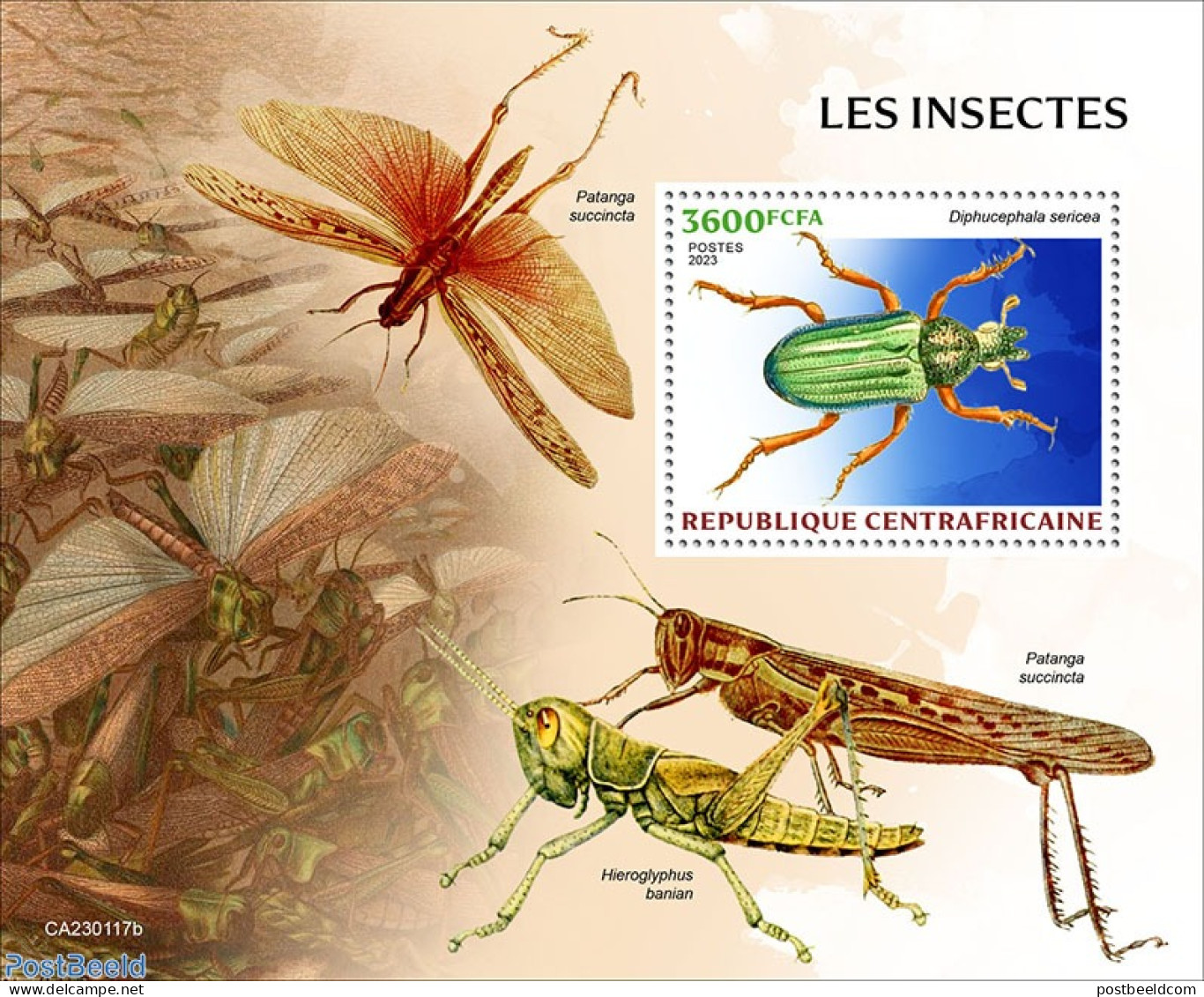 Central Africa 2023 Insects, Mint NH, Nature - Insects - Repubblica Centroafricana