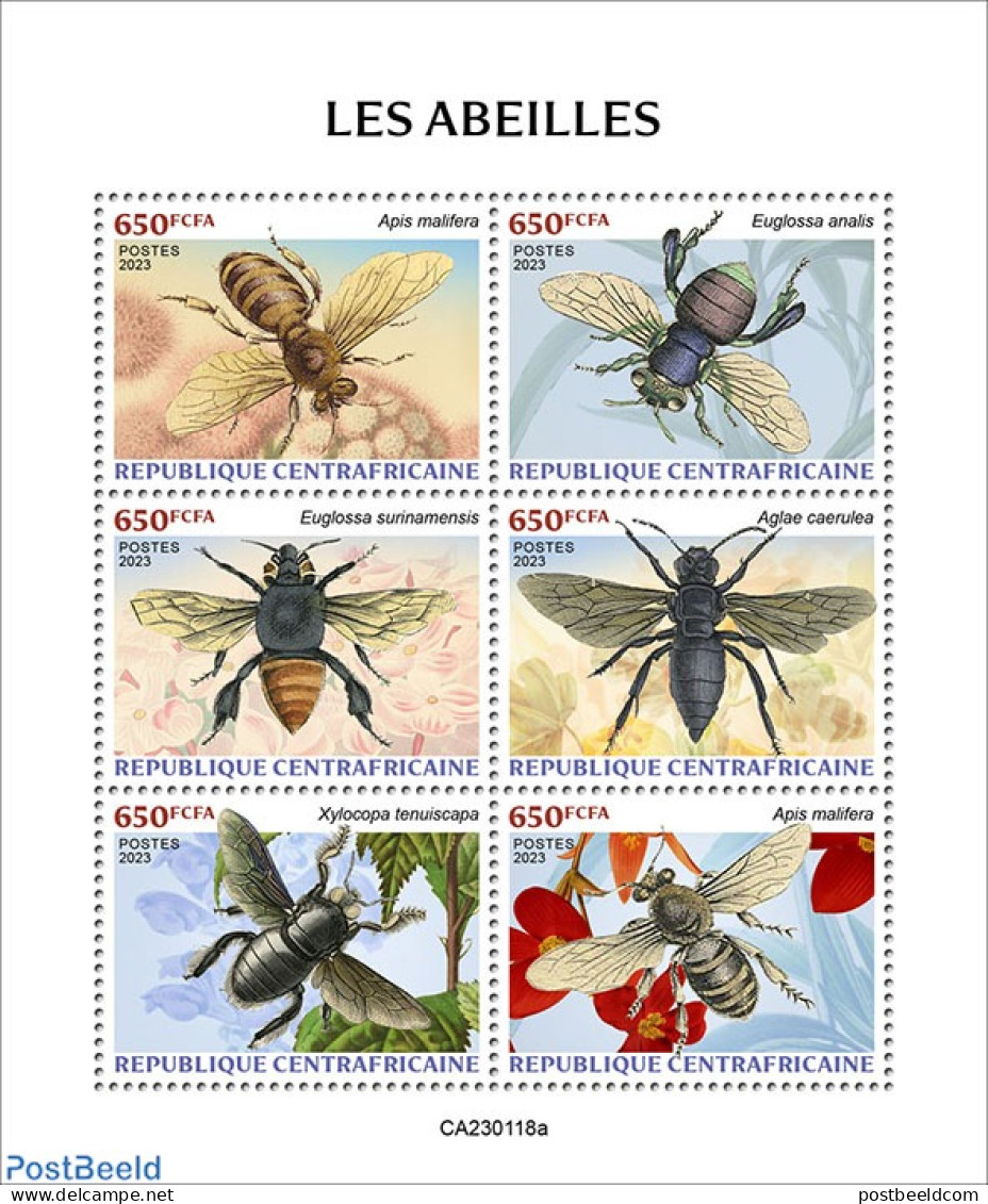Central Africa 2023 Bees, Mint NH, Nature - Bees - Flowers & Plants - Central African Republic