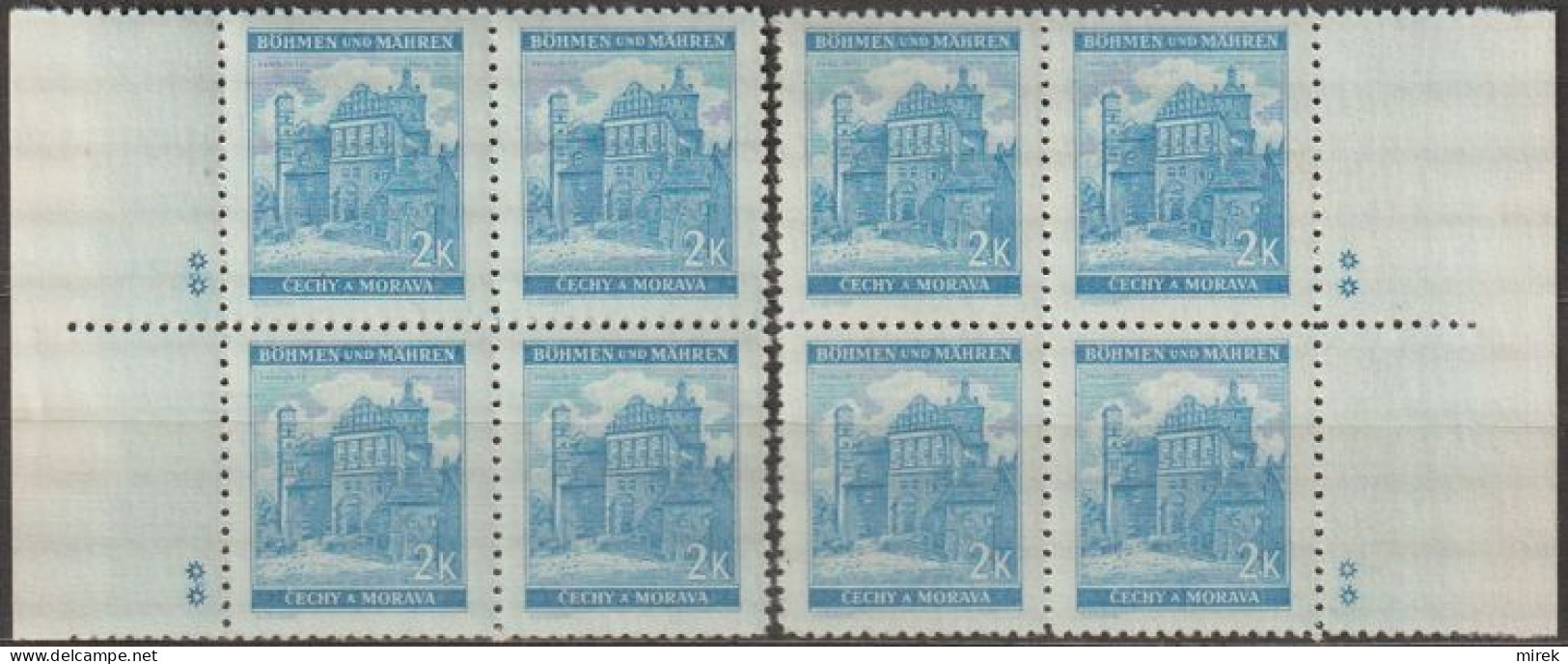 057/ Pof. 59, Light Blue; Border 4-blocks, Plate Mark ** - Nuovi