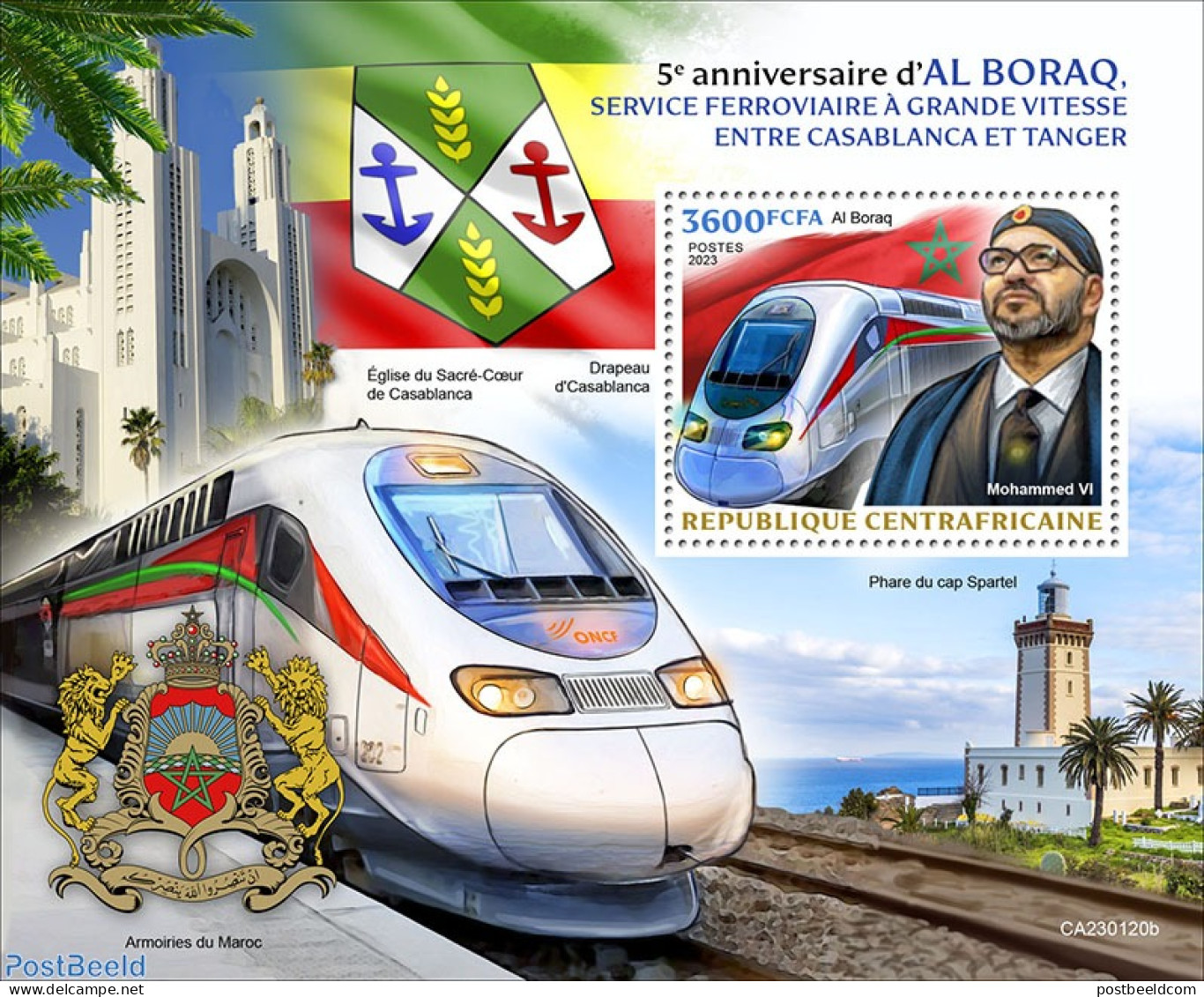 Central Africa 2023 Al Boraq, Mint NH, Transport - Railways - Treni