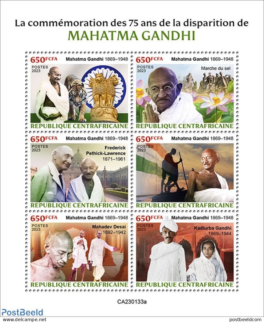 Central Africa 2023 Mahatma Gandhi, Mint NH, History - Gandhi - Mahatma Gandhi