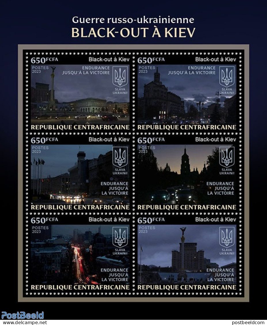 Central Africa 2023 Blackout In Kiev, Mint NH, Science - Energy - Art - Architecture - Centrafricaine (République)