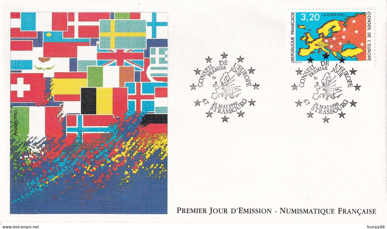 FDC 26/05/1990: CONSEIL DE L'EUROPE - Y&T N° 105 (Timbres De Service) - 1990-1999