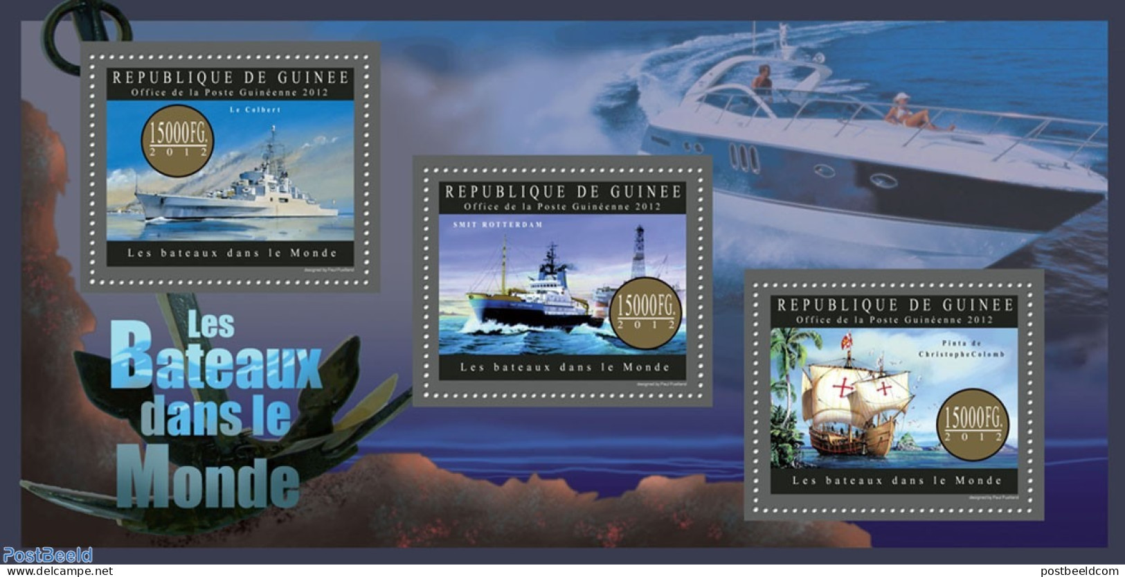 Guinea, Republic 2012 Ships Of The World, Mint NH, Nature - Transport - Birds - Ships And Boats - Titanic - Bateaux