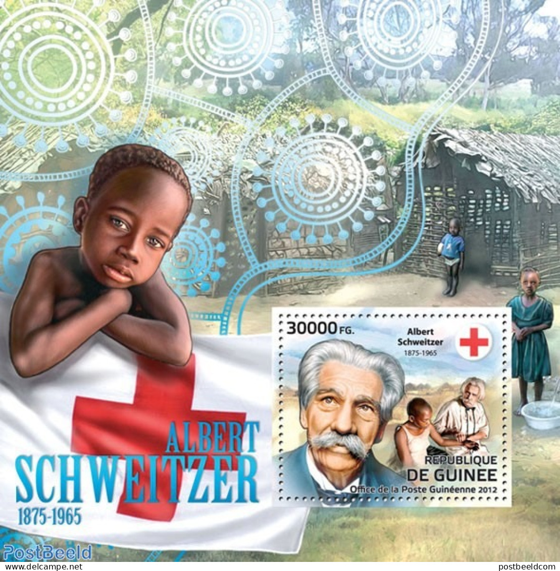 Guinea, Republic 2012 Albert Schweitzer, Mint NH, Health - Red Cross - Rotes Kreuz