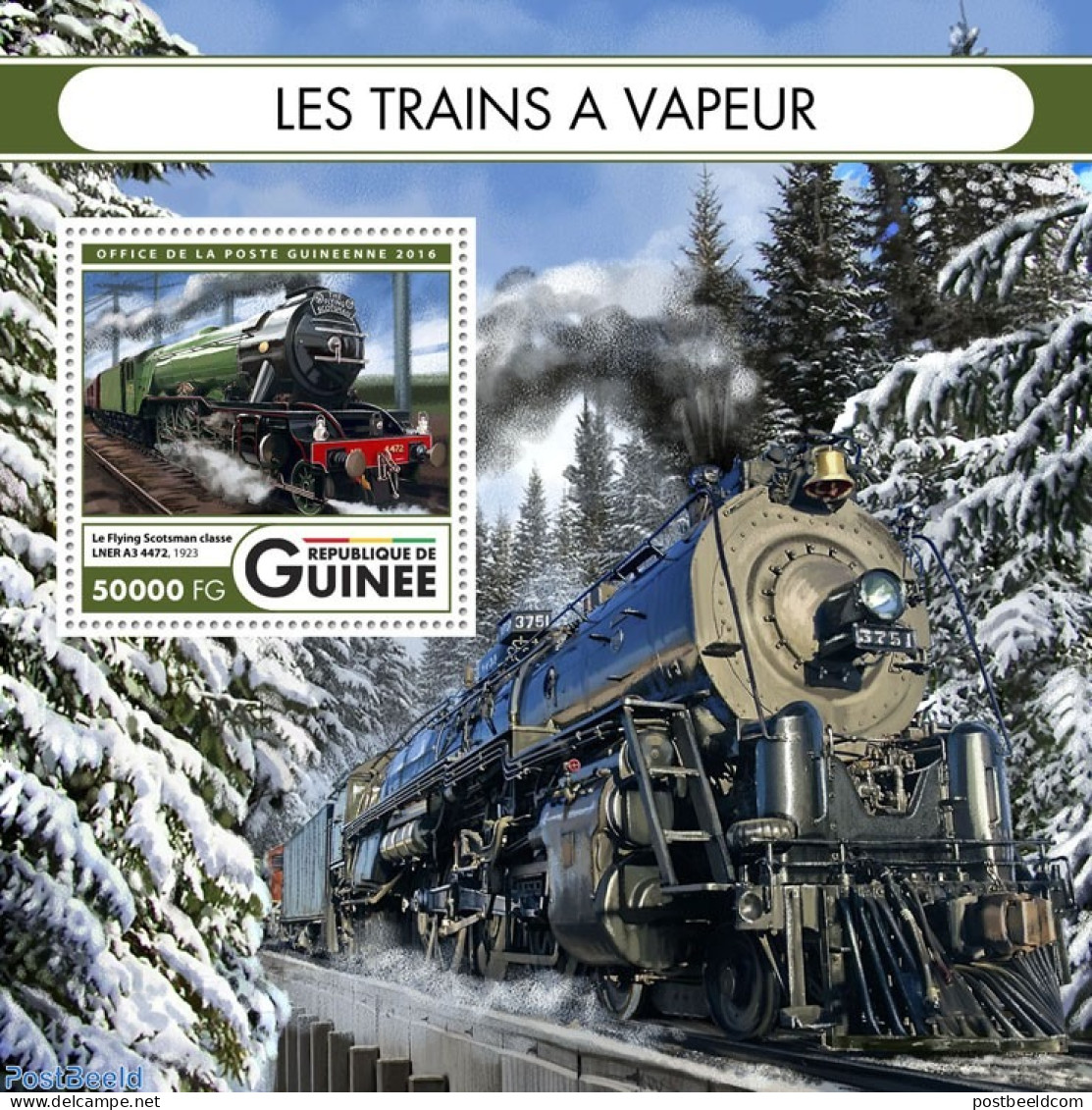 Guinea, Republic 2016 Steam Trains, Mint NH, Transport - Railways - Treni