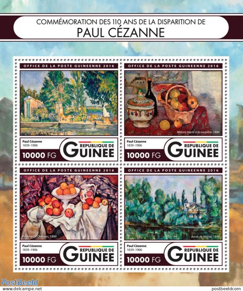 Guinea, Republic 2016 Paul Cezanne, Mint NH, Nature - Fruit - Trees & Forests - Art - Paintings - Frutta