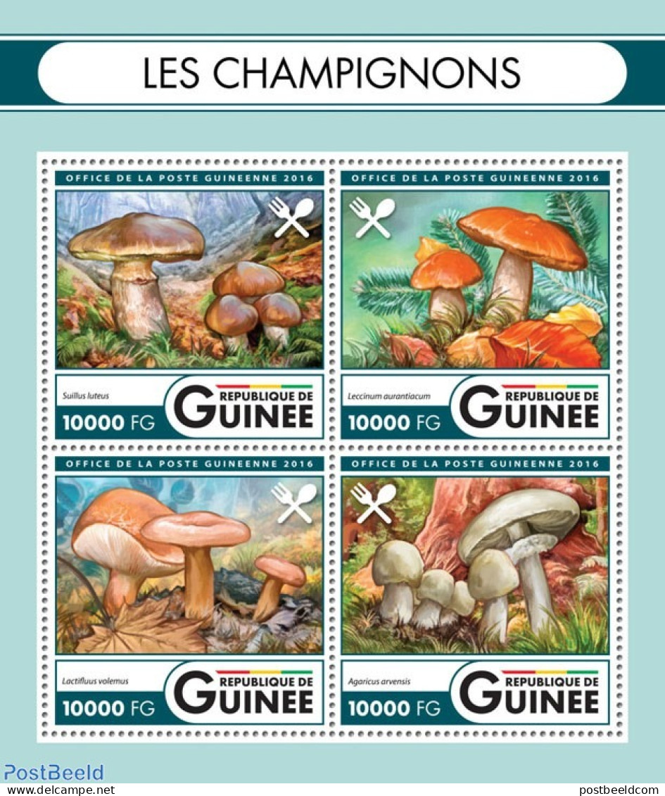 Guinea, Republic 2016 Mushrooms, Mint NH, Nature - Mushrooms - Pilze