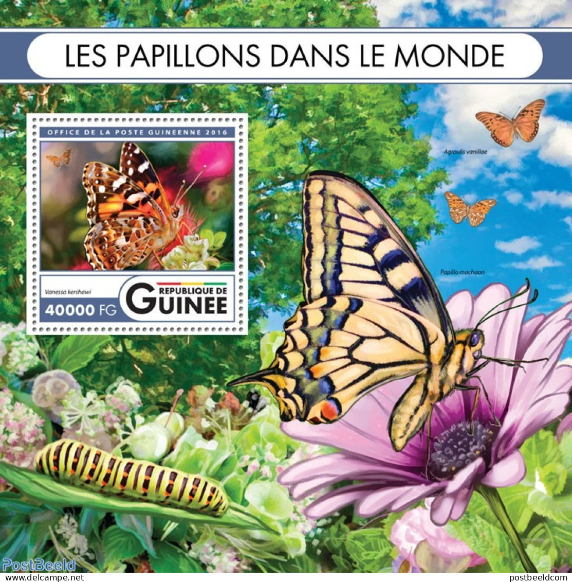 Guinea, Republic 2016 Butterflies, Mint NH, Nature - Butterflies - Flowers & Plants - Otros & Sin Clasificación