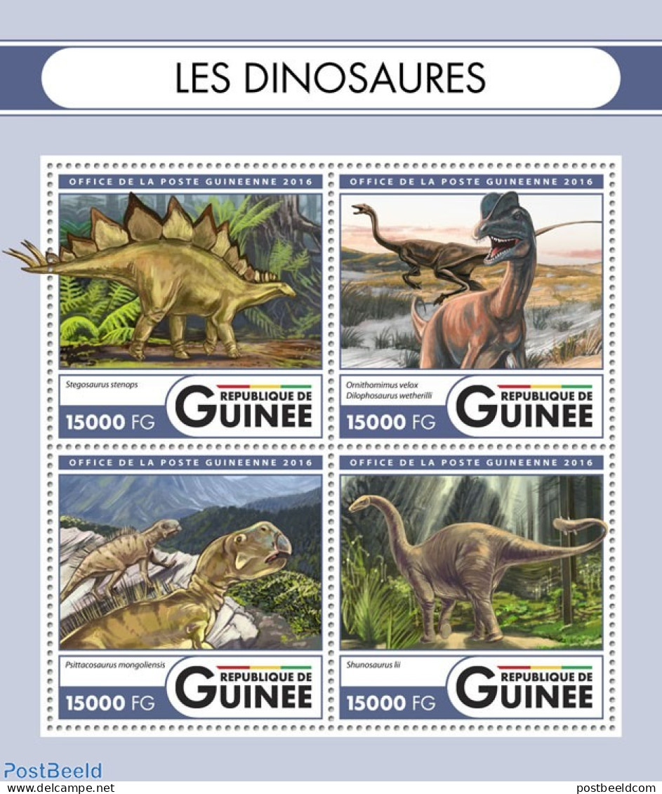 Guinea, Republic 2016 Dinosaurs, Mint NH, Nature - Prehistoric Animals - Prehistorics