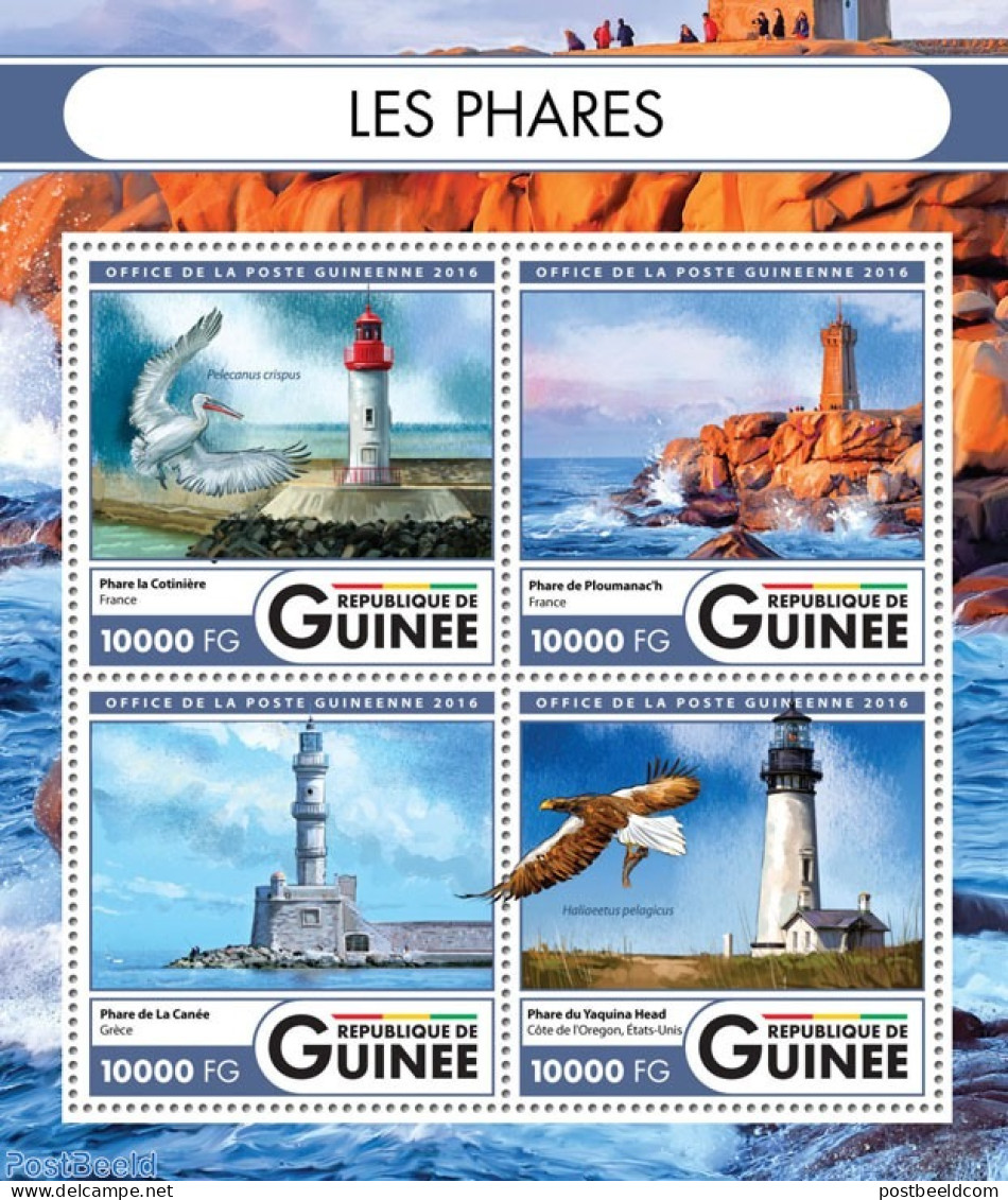 Guinea, Republic 2016 Lighthouses, Mint NH, Nature - Various - Birds - Lighthouses & Safety At Sea - Vuurtorens