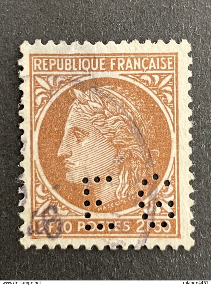 FRANCE E N° 681 Ceres EG 70 Indice 2 Perforé Perforés Perfins Perfin - Autres & Non Classés