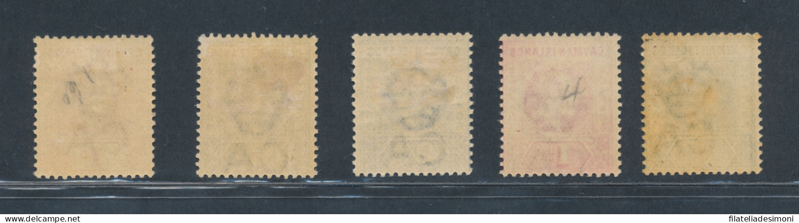 1902-03 Cayman Islands, Stanley Gibbons N. 3/7, Serie Di 5 Valori, MH* - Andere & Zonder Classificatie