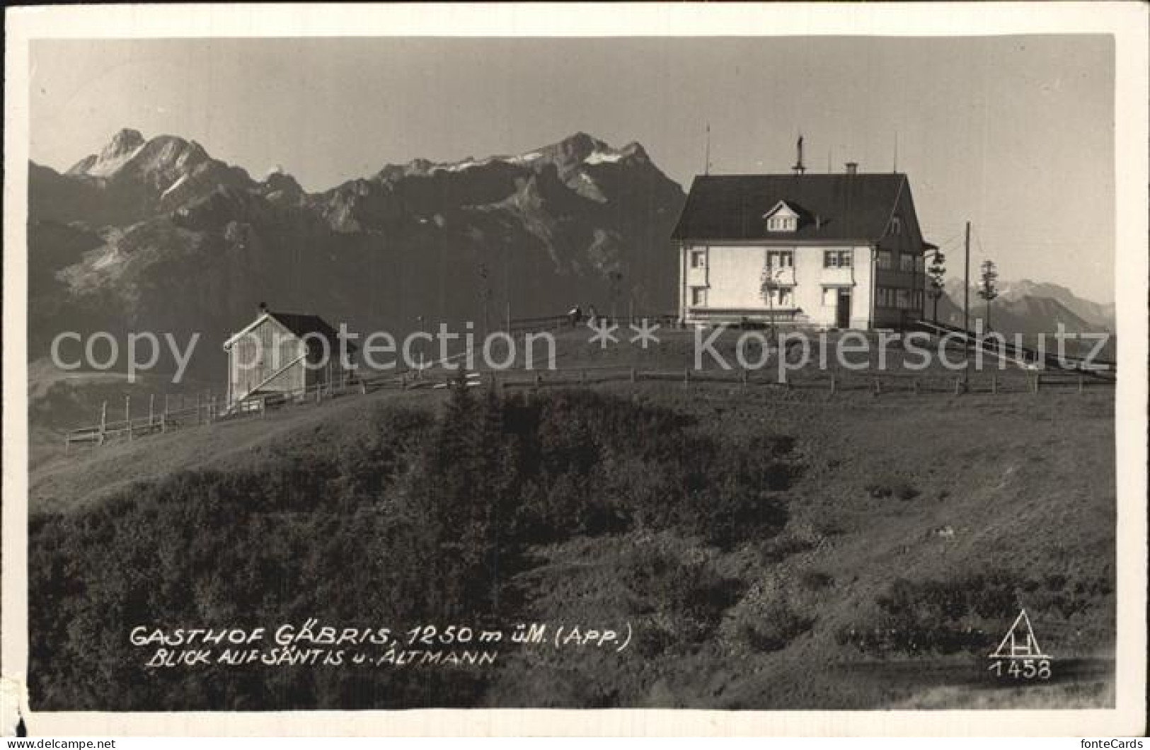 12586422 Gais AR Gasthaus Gaebris Blick Auf Saentis Und Altmann Appenzeller Alpe - Other & Unclassified