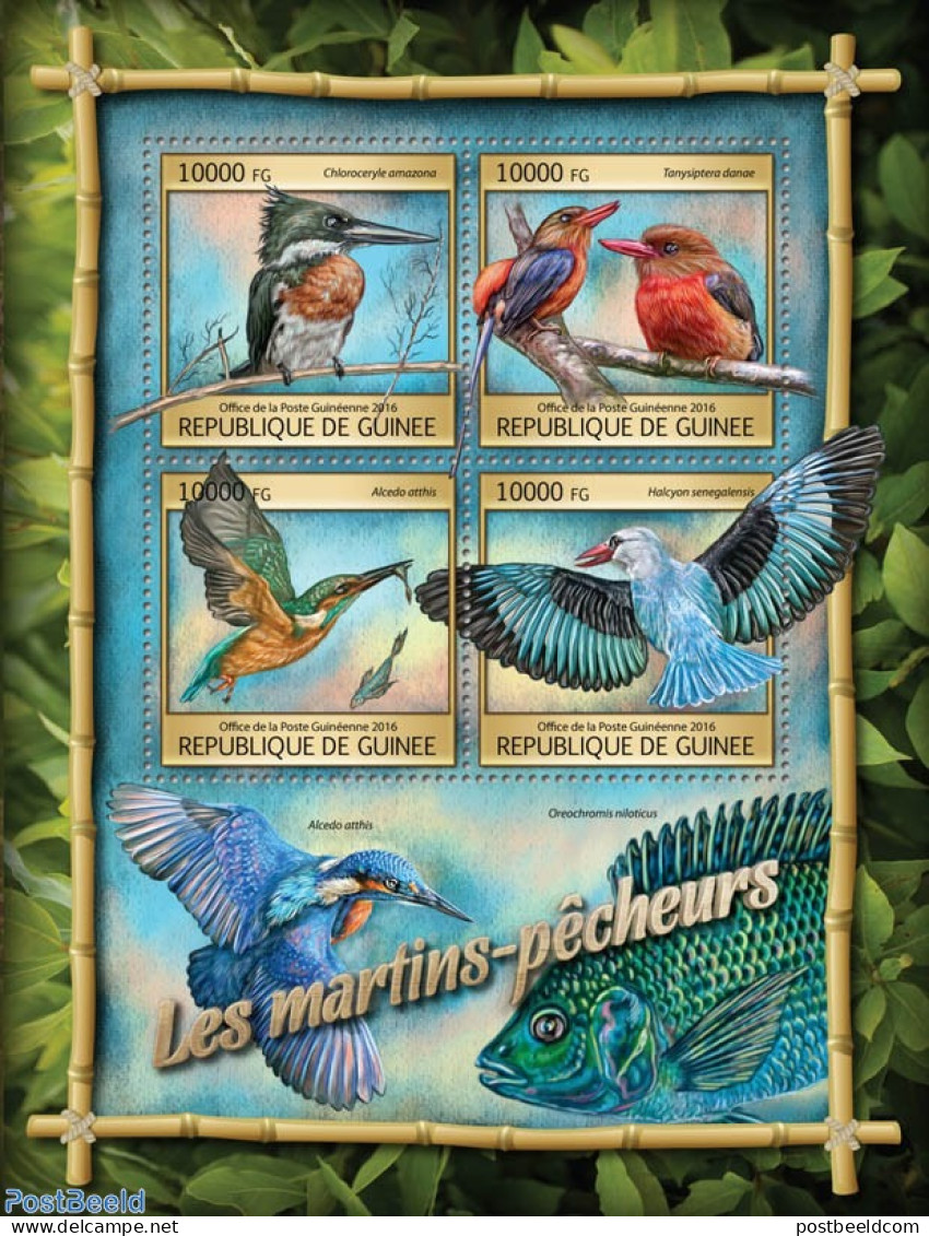 Guinea, Republic 2016 Kingfishers, Mint NH, Nature - Fish - Kingfishers - Fische