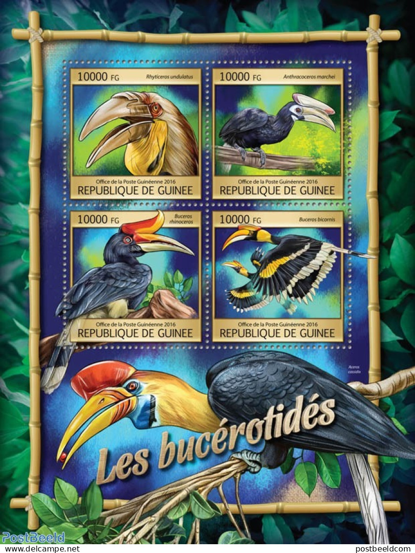 Guinea, Republic 2016 Hornbills, Mint NH, Nature - Birds - Otros & Sin Clasificación