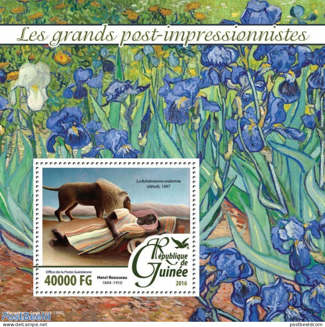 Guinea, Republic 2016 The Big Post Impressionists, Mint NH, Nature - Cat Family - Flowers & Plants - Art - Paintings - Otros & Sin Clasificación