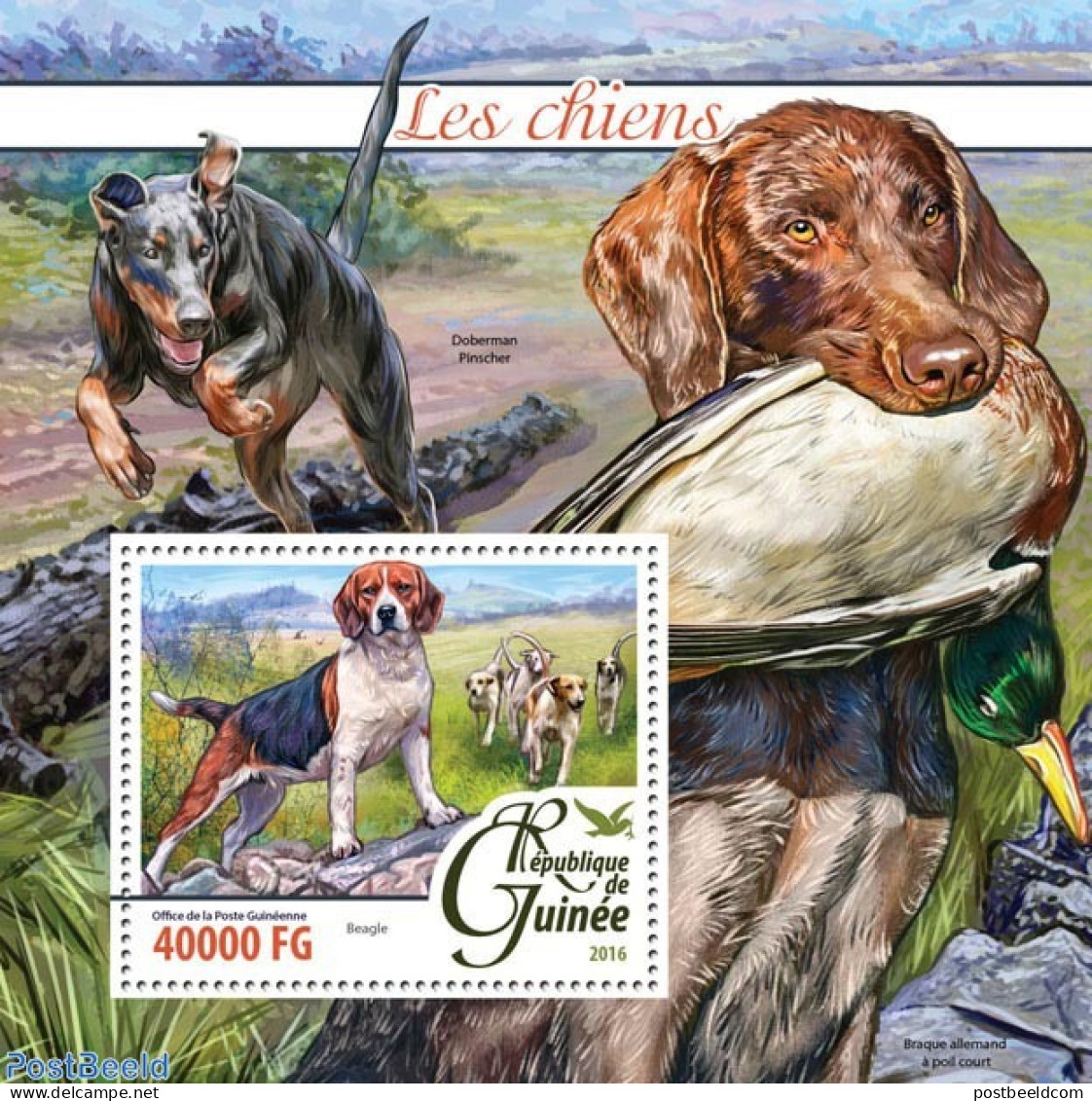 Guinea, Republic 2016 Dogs, Mint NH, Nature - Dogs - Ducks - Other & Unclassified