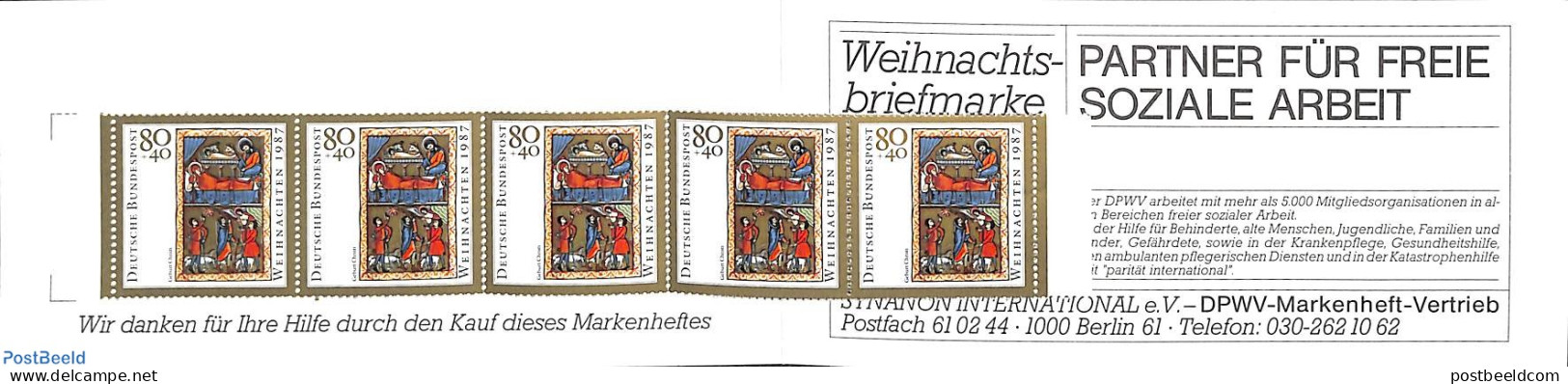 Germany, Federal Republic 1987 Christmas Booklet, Mint NH, Religion - Christmas - Stamp Booklets - Ungebraucht
