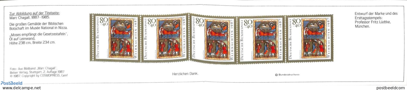 Germany, Federal Republic 1987 Christmas Booklet, Mint NH, Religion - Christmas - Stamp Booklets - Unused Stamps