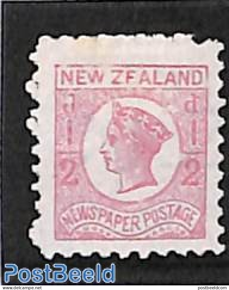 New Zealand 1873 1/2d, WM NZ, Perf. 10, Without Gum, Unused (hinged) - Ungebraucht